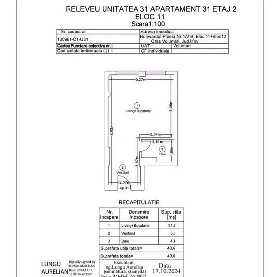 Garsonieră decomandată, mobilată în Voluntari