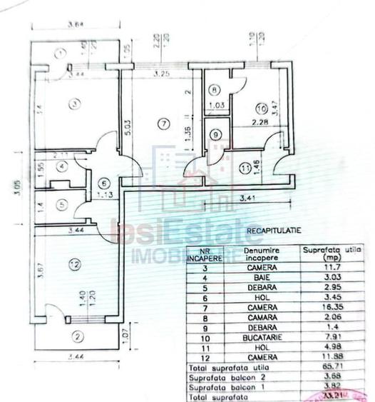 Apartament cu 3 camere decomandat în Alexandru cel Bun