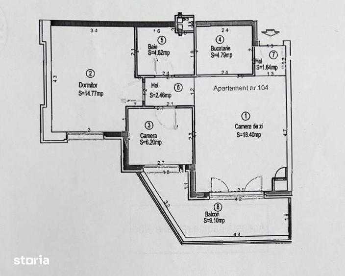 Apartament cu 3 camere în Lipovei