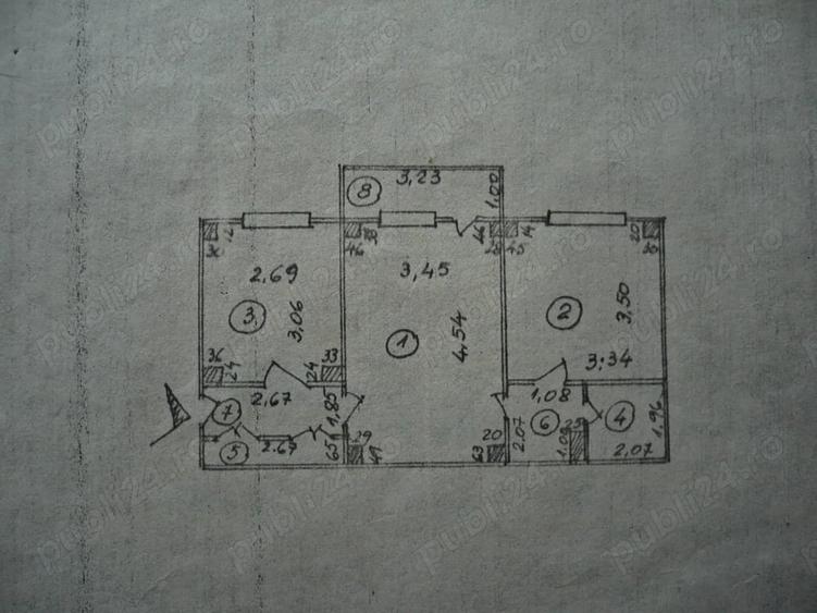 Apartament cu 2 camere semidecomandat în Mărgeanului