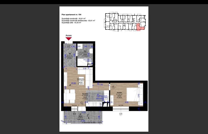 Apartament cu 2 camere în Băile Felix