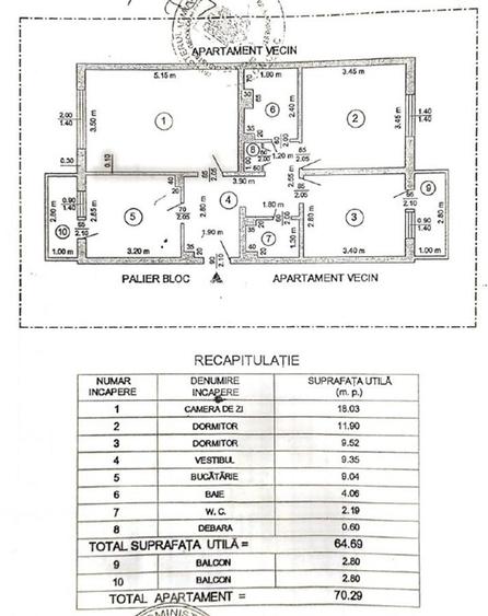 Apartament cu 3 camere decomandat în Dristor
