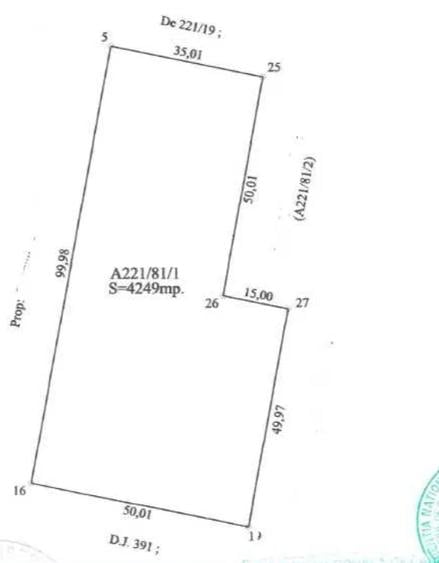 Teren Construcții intravilan de 4250 mp, în Vest