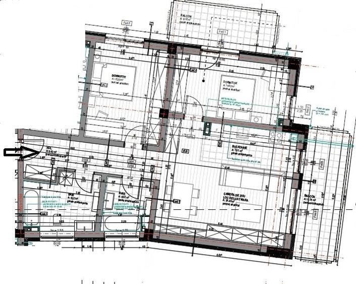 Apartament cu 3 camere semidecomandat în Central