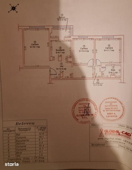Apartament cu 3 camere decomandat în Baba-Dochia
