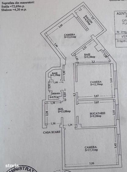 Apartament 3 camere 2 bai centrala gaz Brotacei - 3