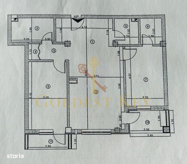 Apartament cu 3 camere în Baciu