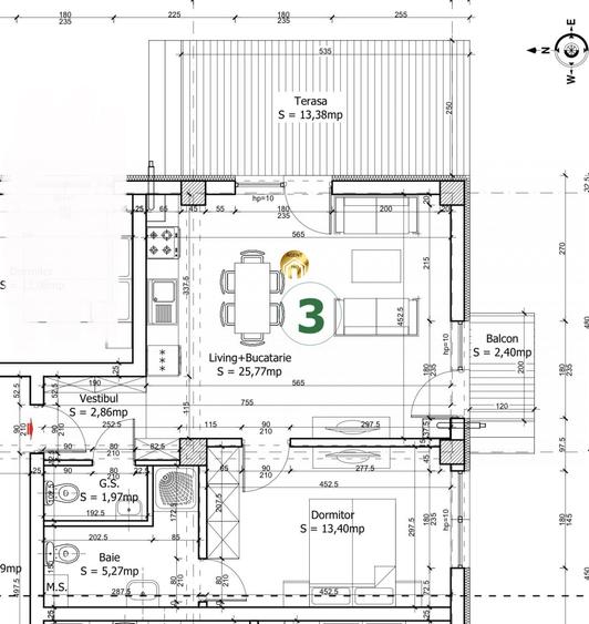 Apartament cu 2 camere în Otopeni