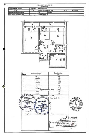 Apartament cu 3 camere decomandat în Poștei - Bucov