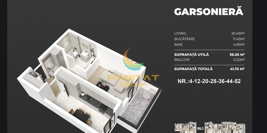 Garsonieră decomandată în Sud-Est
