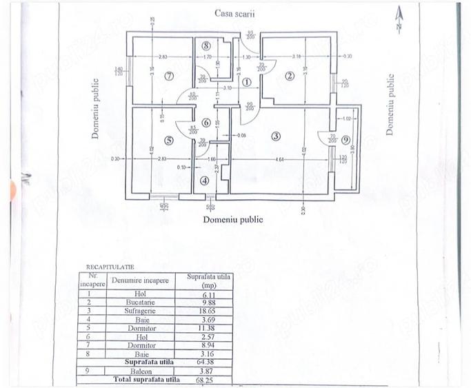 Apartament cu 3 camere decomandat în 5 Călărasi