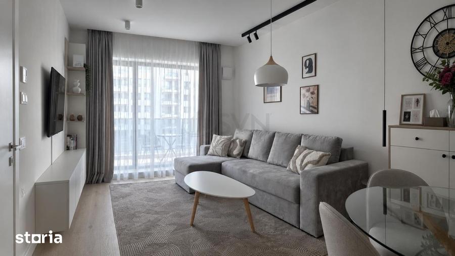 Apartament cu 2 camere semidecomandat, mobilat în Pipera