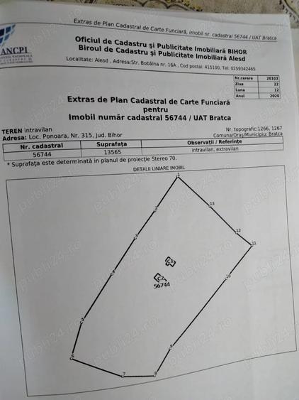 Casă cu 2 camere cu Teren 13420 Mp în Central