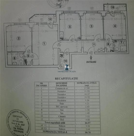 Apartament cu 4 camere semidecomandat în Berceni