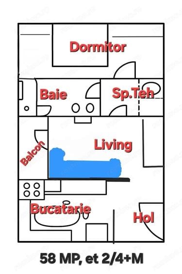 Apartament cu 2 camere decomandat în Freidorf