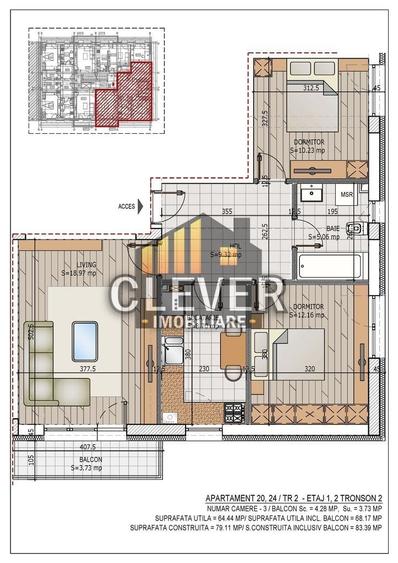 3 Camere | Finalizat | Bucatarie Separata | Metrou Teclu | Comision 0% - 7