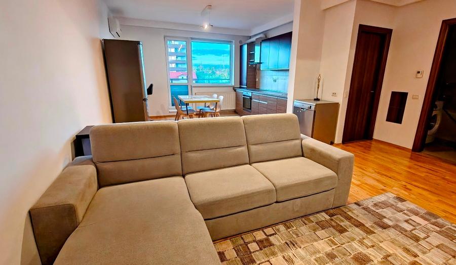 Apartament cu 2 camere semidecomandat, mobilat în Băneasa