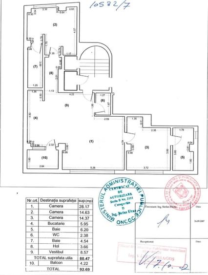 13 Septembrie - 3 Camere - 92 mp - 3 Bai - Bloc 2007 - 10 Min Metrou-COMISION 0% - 20