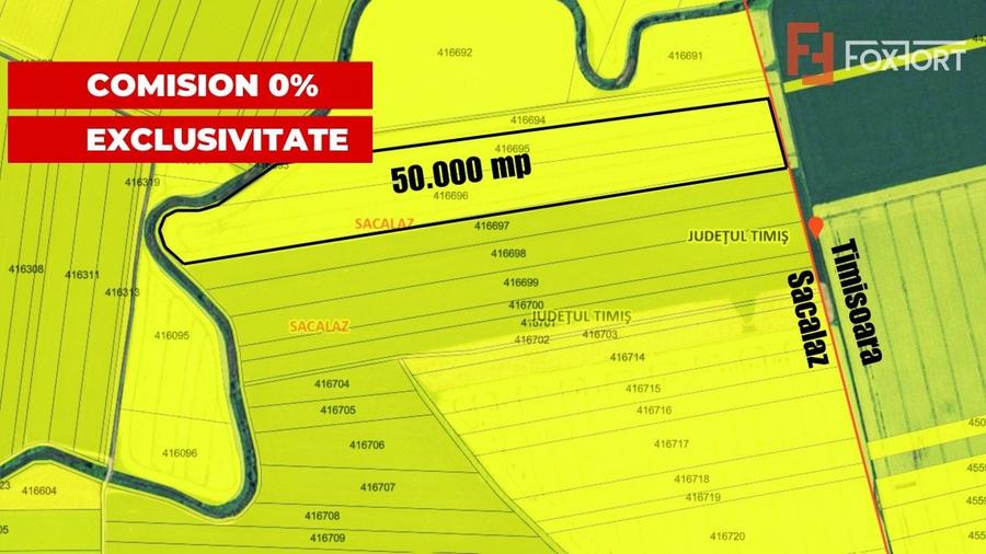Teren agricol extravilan de 50000 mp, în Săcălaz
