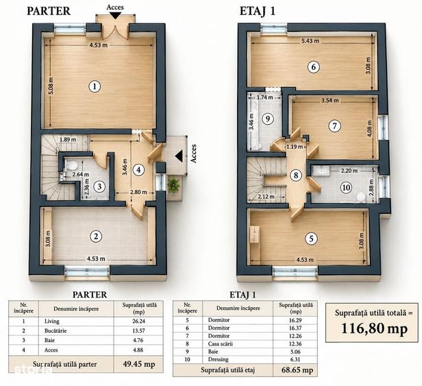 Casă cu 4 camere în Central