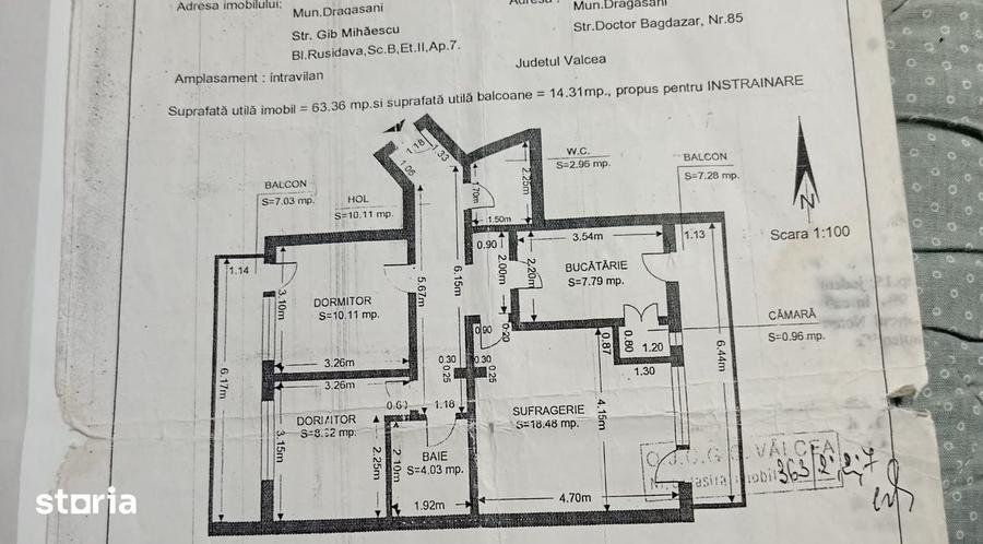Apartament spa?ios 3 camere, 78 mp, central Draga?ani zona Rusidava - 9