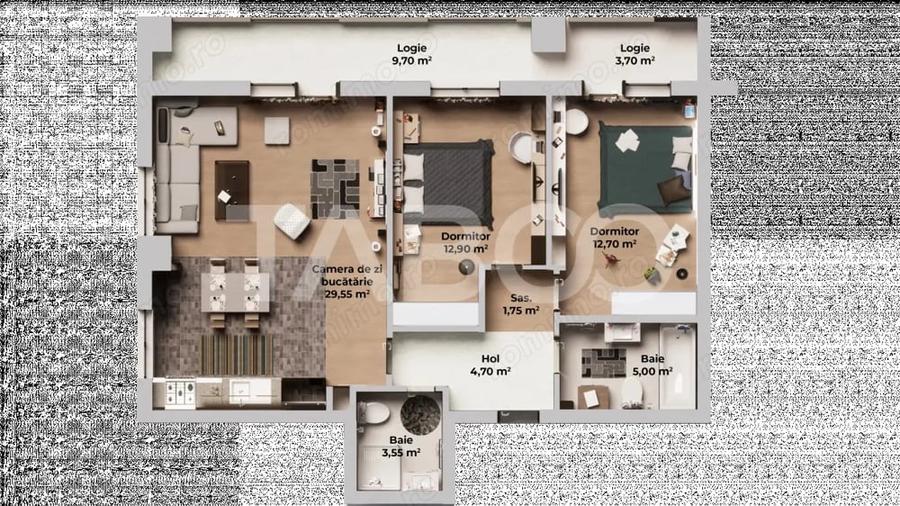 Apartament decomandat 3 camere - la cheie - intabulat - Comision 0 - 1