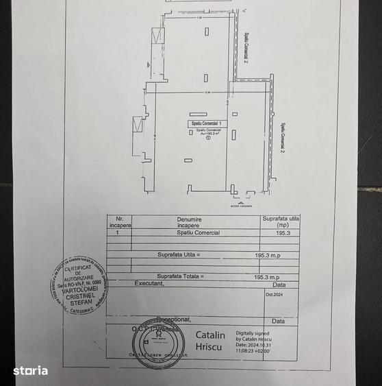Spațiu comercial, de 195 mp, în Central