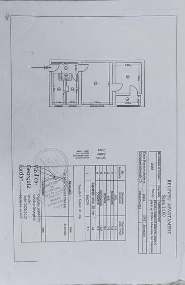Apartament cu 2 camere nedecomandat în Central