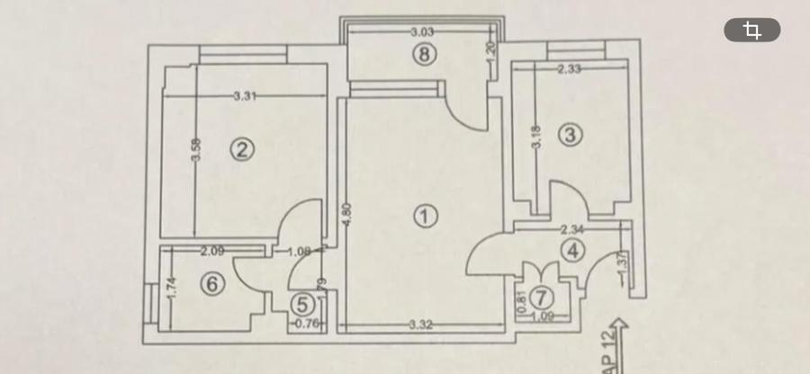 Apartament cu 2 camere semidecomandat în Tomis III