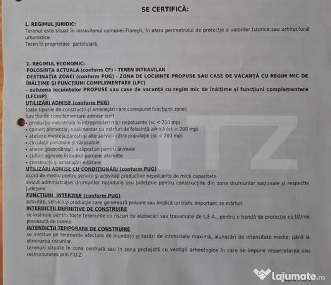Teren de 1520 mp, în Florești