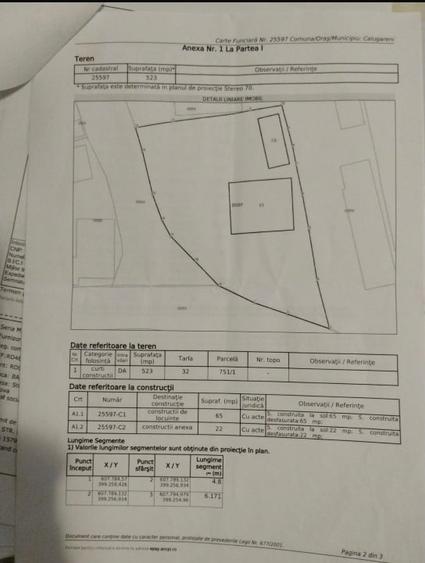 Teren Construcții intravilan de 523 mp, în Călugăreni