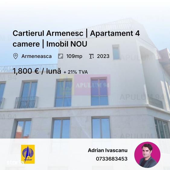 Apartament cu 4 camere decomandat în Central