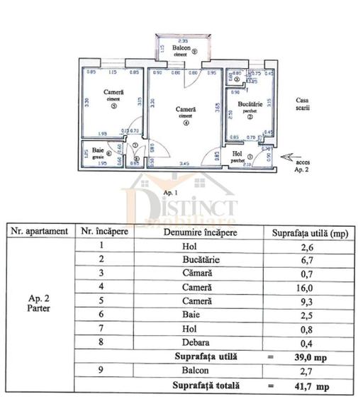 Apartament cu 2 camere semidecomandat în Tractorul