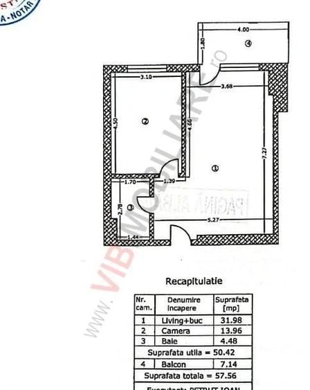 Apartament cu 2 camere în Virtuții