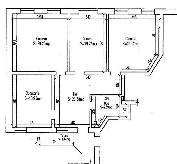 Apartament cu 4 camere în Central