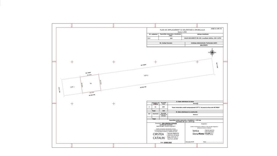 Teren Construcții intravilan de 434 mp, în Săftica