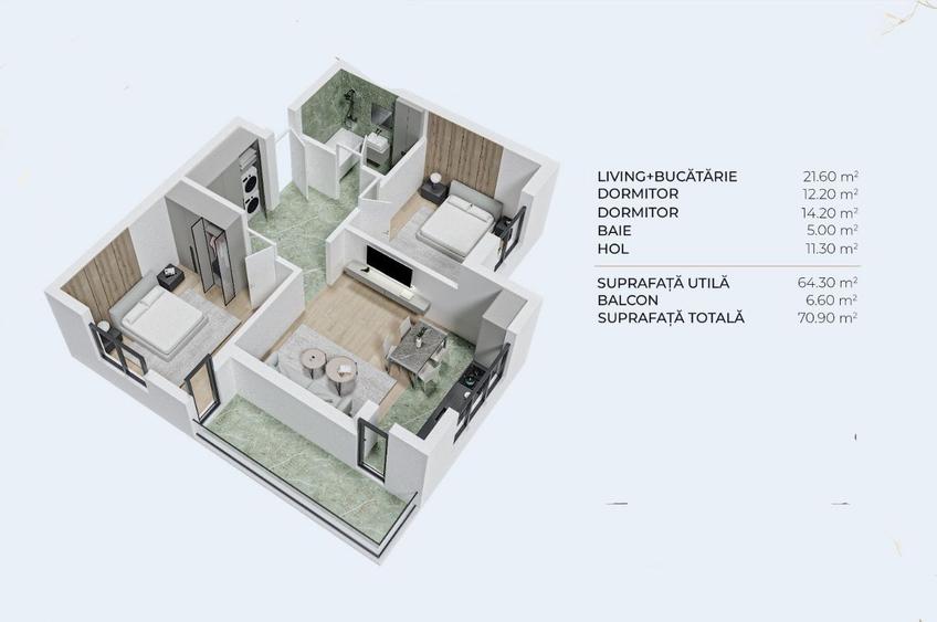 Apartament 3 camere-incalzire pardoseala/acces Metrou Berceni-Dimitrie Leonida - 10