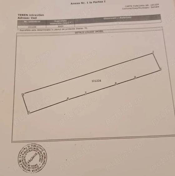 Teren de 3000 mp, în Vad