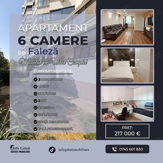 Apartament cu 6 camere decomandat în Faleză