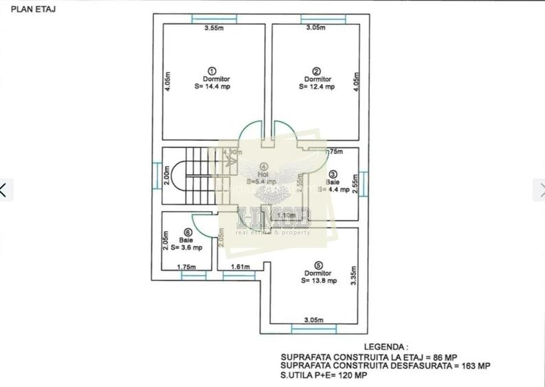 Casa individuala 5 camere | 120mpu | 3 bai | teren 335-400mp | Sura Mi