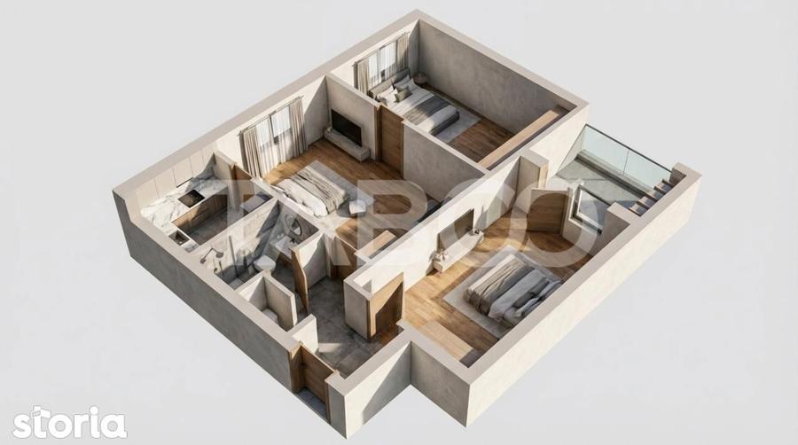 Apartament cu 3 camere semidecomandat, mobilat în Țiglari