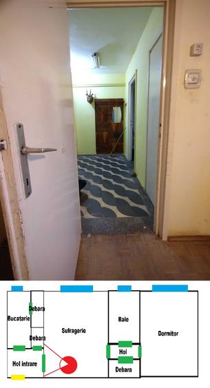 Apartament cu 2 camere nedecomandat în Central