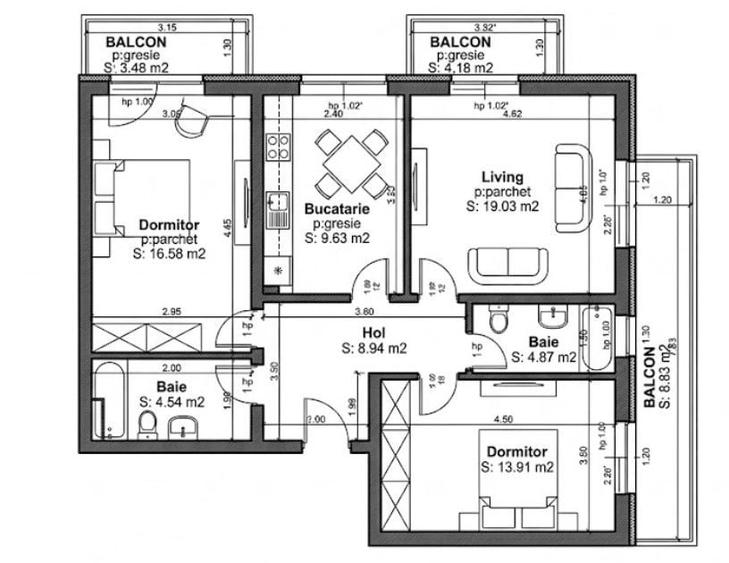 Apartament cu 3 camere în Centură — fotografia 3