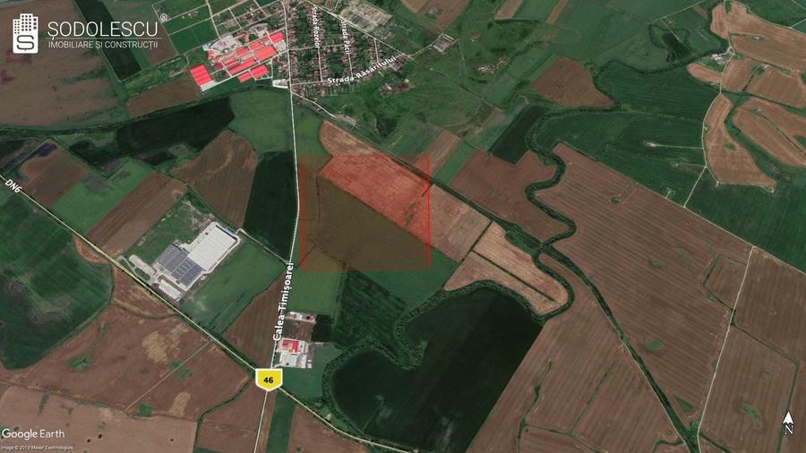 Teren Construcții extravilan de 98000 mp, în Dudeștii Noi