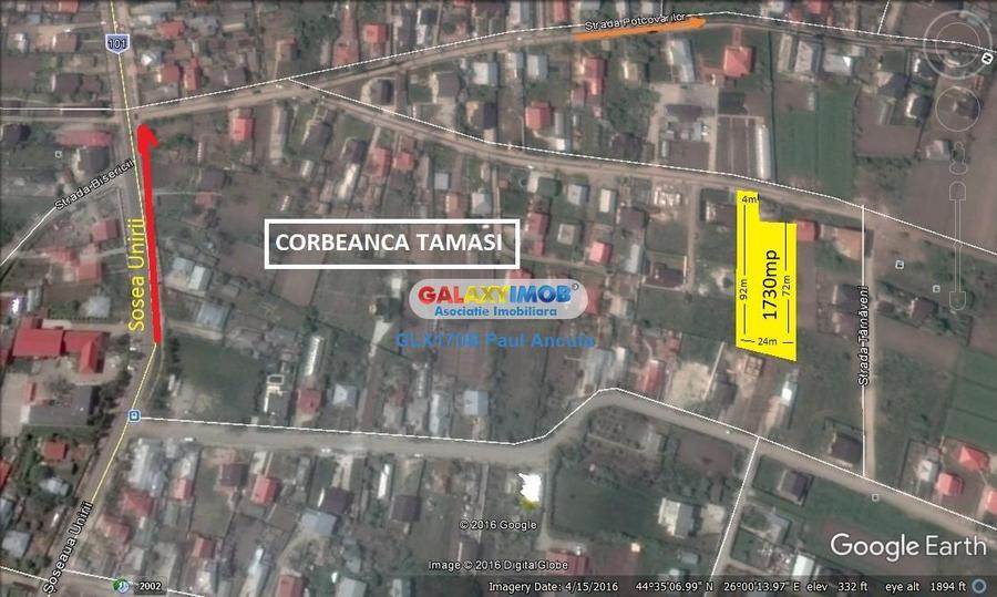 Teren intravilan de 1730 mp, în Corbeanca