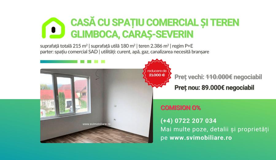 Casă cu 3 camere cu Garaj în Glimboca