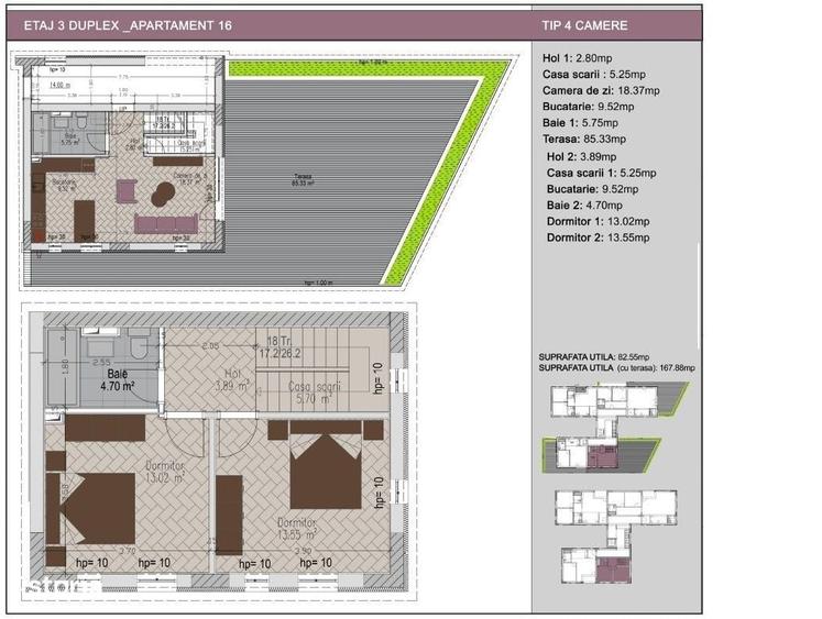 Apartament cu 3 camere în Nerva Traian
