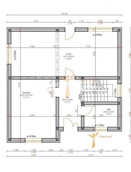 Casă individuală cu 4 camere cu Teren 470 Mp în Bârnova