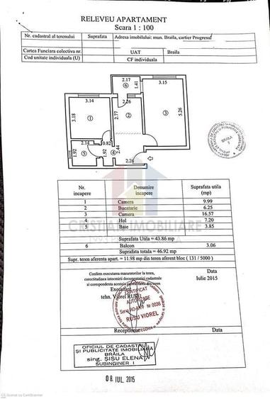 Apartament cu 2 camere decomandat în Central