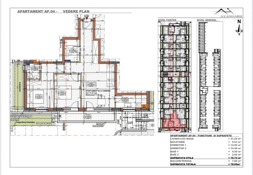 Apartament cu 3 camere în Florești